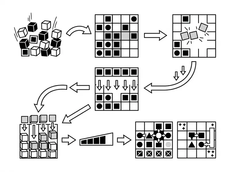 Schéma fonctionnel d'un tour de jeu Sweet Alchemy
